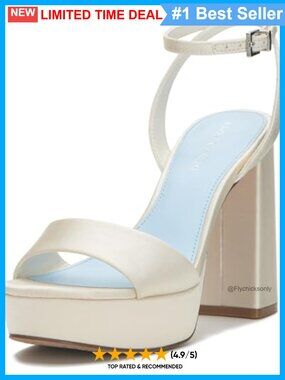 Vince Camuto Pendry Platform Heeled Sandal Faux Leather Satin